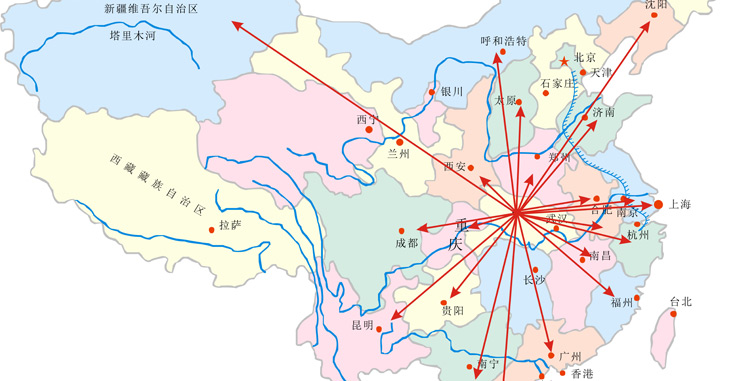 襄陽(yáng)捷順達(dá)物流有限公司業(yè)務(wù)輻射圖